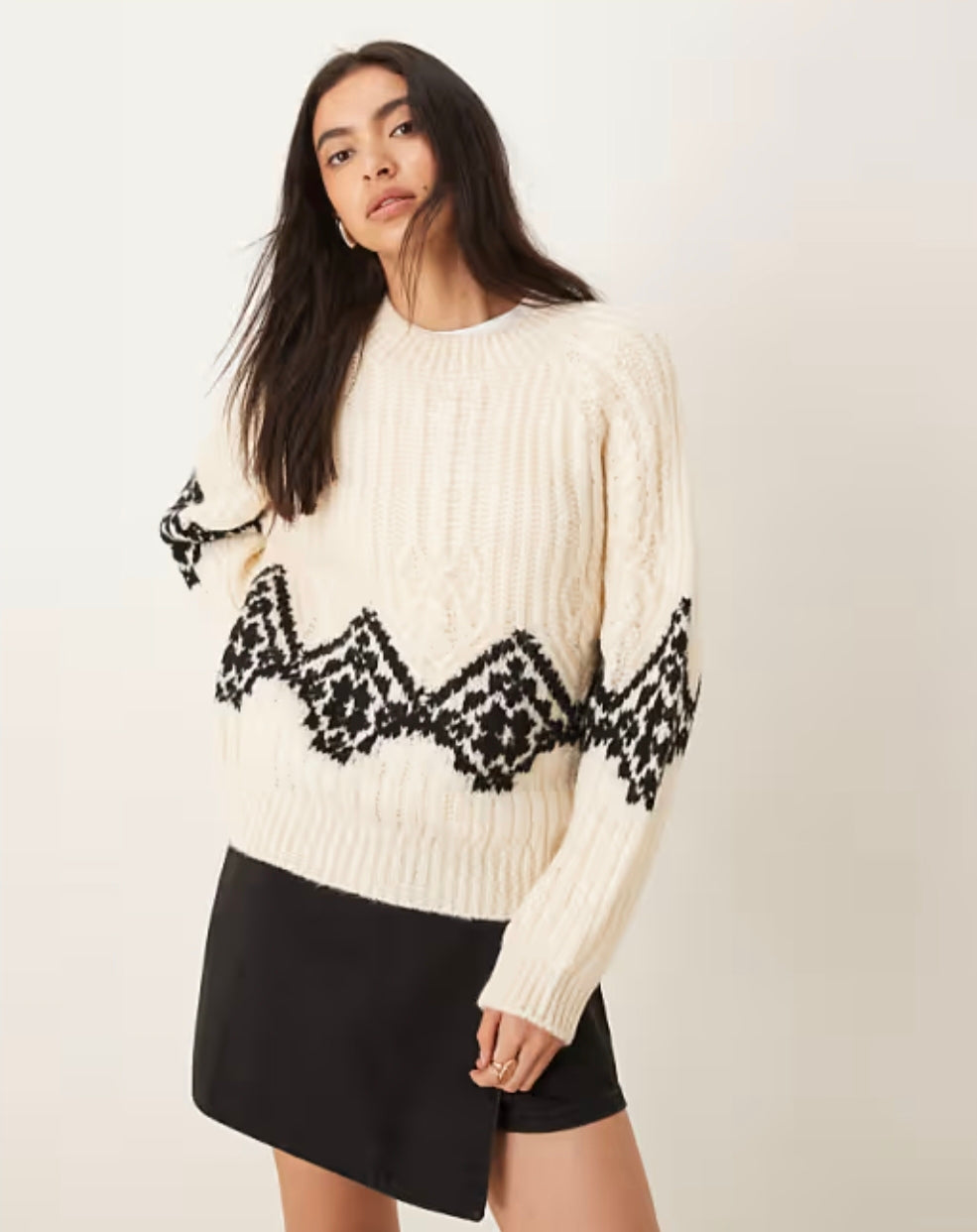 JDY Jacquard Cable Knit Jumper