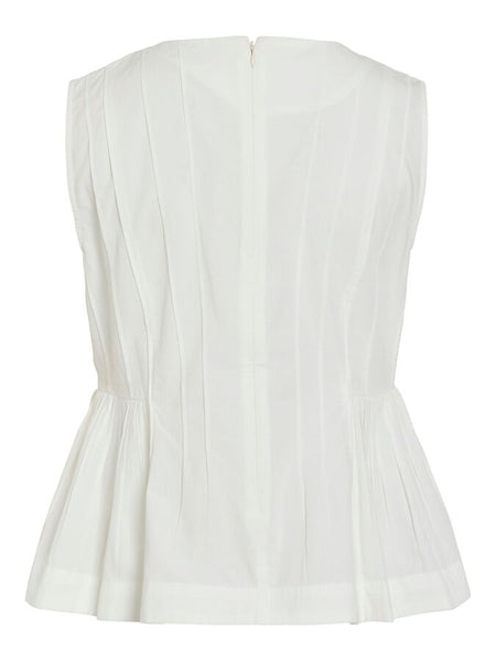 Vila Round Neck Sleeveless Peplum Top