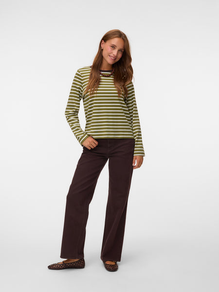VM Tessa High Waist Wide Leg Jeans In Chocolate Brown