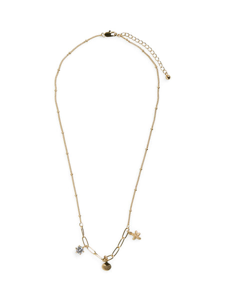 Pieces Seashell Summer Charm Necklace - Gold or Silver