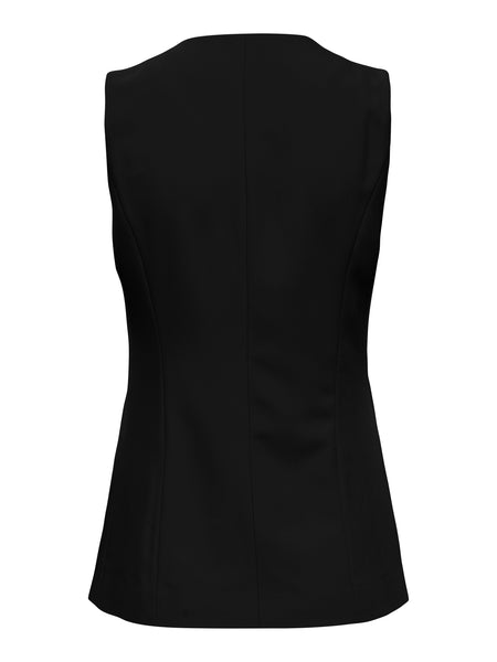 Only High Neck Waistcoat On Black