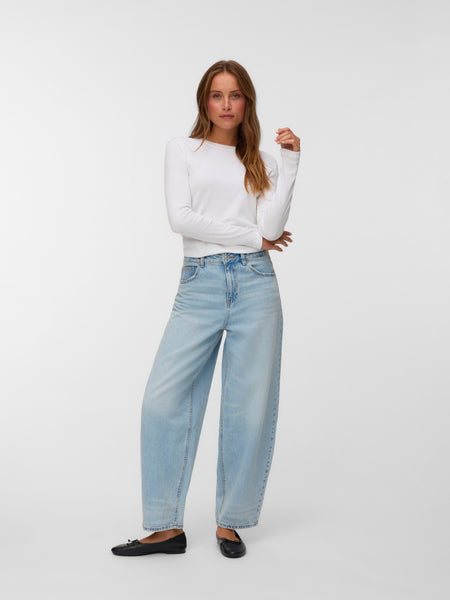 VM High Waist Estelle Barrel Jeans In Light Blue