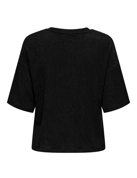 Only Plisse Wide Leg Trousers & Tshirt Co-ord Set In Black - Items Sold Separately
