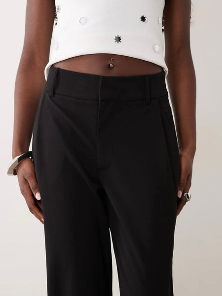 JDY Wide Leg Tailored Trousers In Black