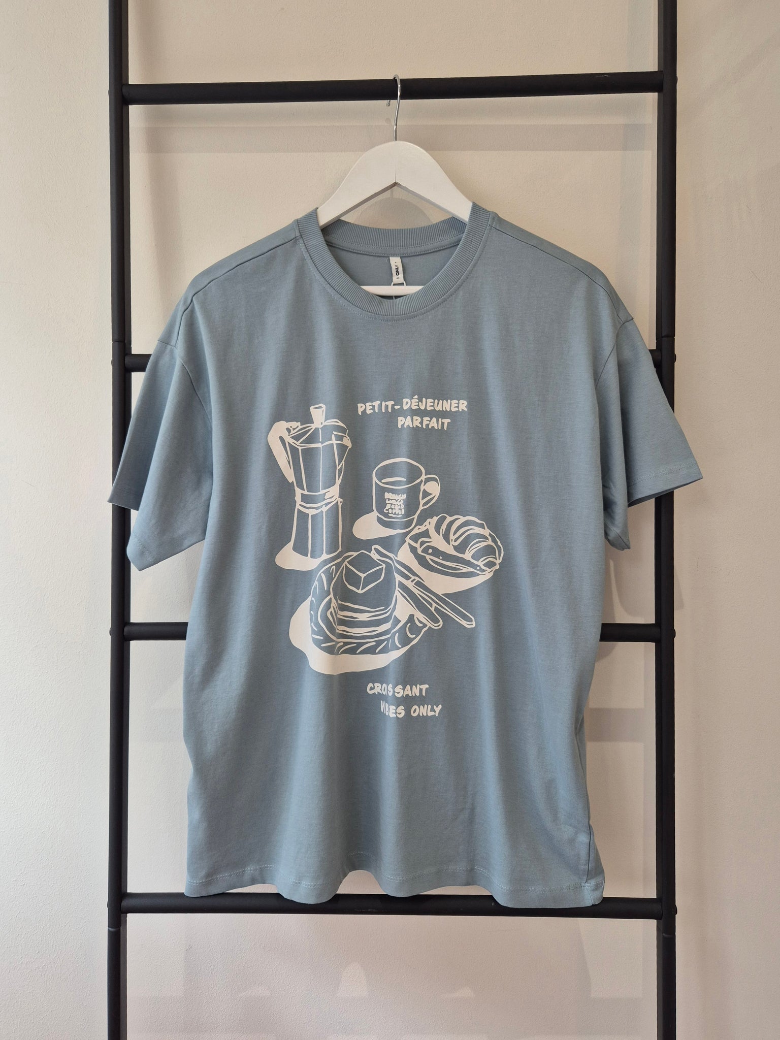 Only Breakfast Oversized Tshirt In Duck Egg Blue
