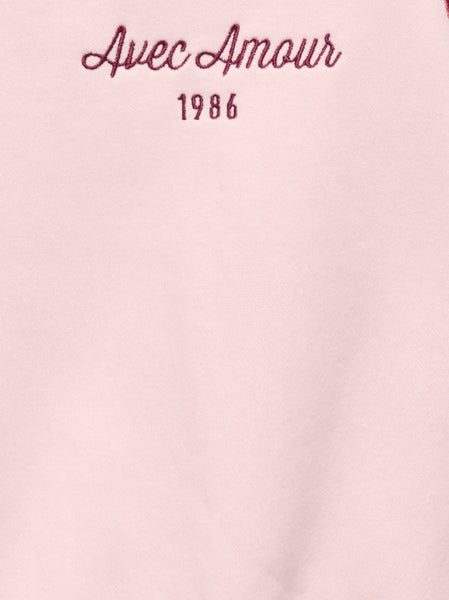 JDY Embroidered Paris Sweatshirt In Pink
