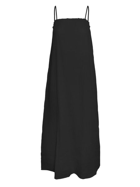VM Sleeveless Black Cheesecloth Maxi Dress