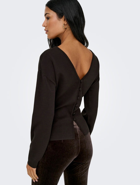 JDY Reversible V-neck Cardigan In Brown