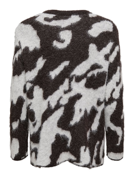 Only Animal Chocolate Print Knit Jumper