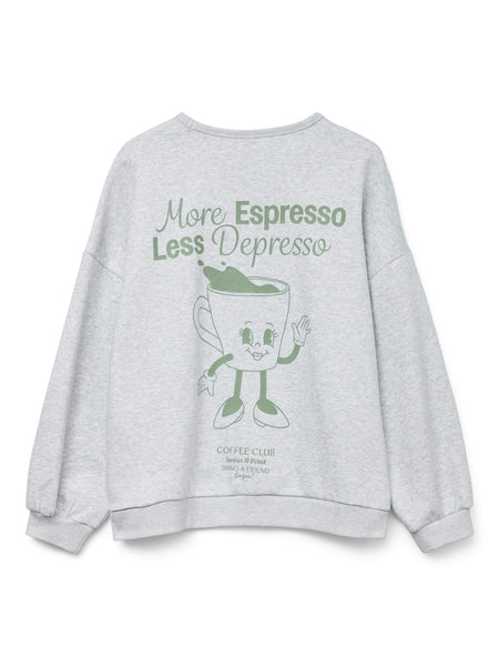 VM 'More Espresso' Oversized Grey Sweatshirt