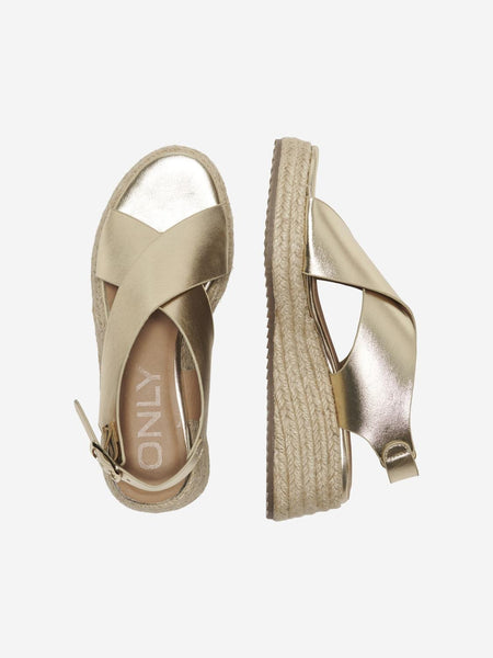 Only Gold Platflorm Espadrille Sandals