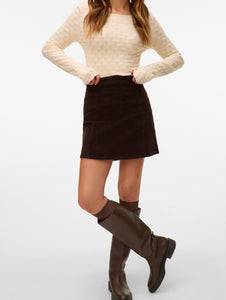 VM Corduroy Mini Skirt In Brown,