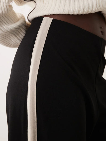JDY Wide Leg Side Stripe Trousers In Black