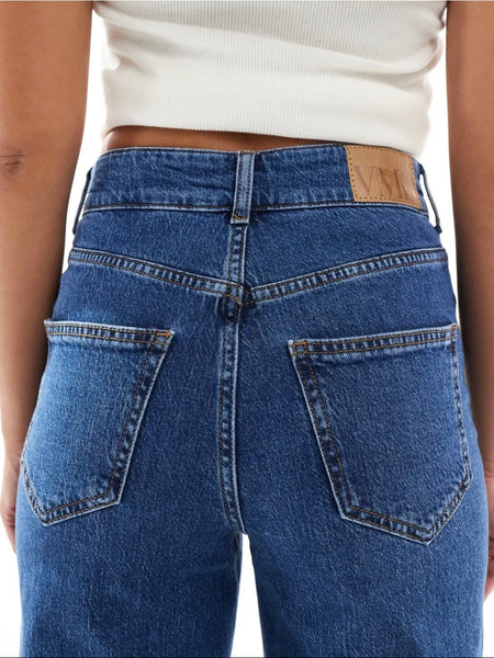 VM High Waist Retro Pocket Wide Leg Jeans