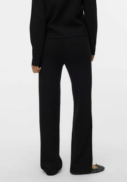 VM Knitted Trousers with Cream Contrast Piping in Black - Part of a Co-ord Set