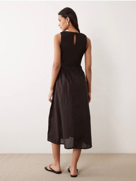 JDY Smock Midi Dress In Chocolate Brown