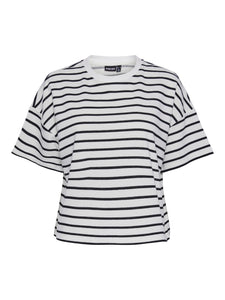 Pieces Black Stripe Boxy Tshirt & Short Co-ord