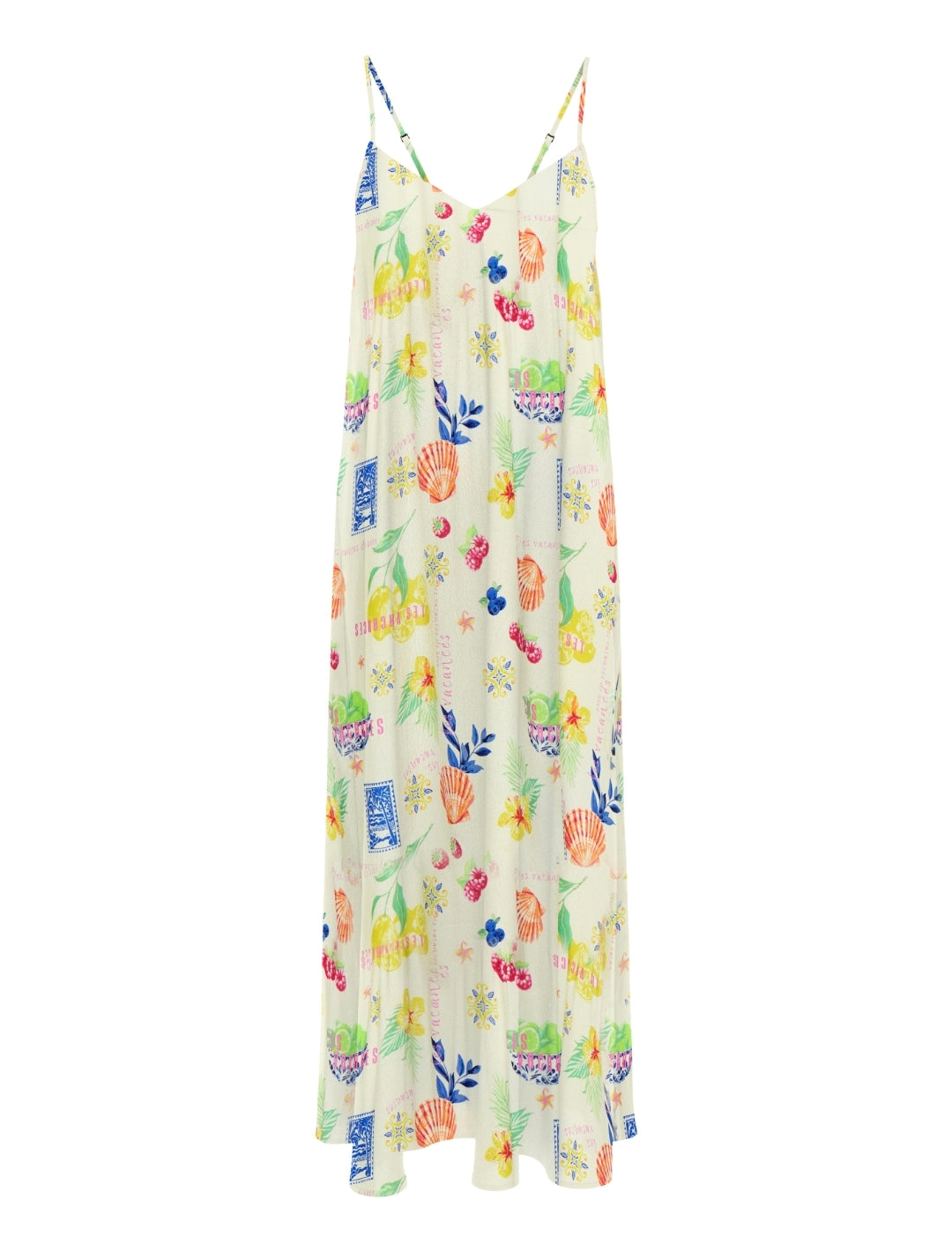 Only Postcard Print Tie Back Maxi Dress