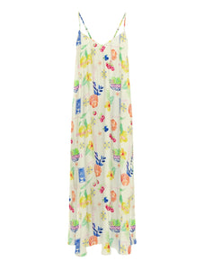 Only Postcard Print Tie Back Maxi Dress