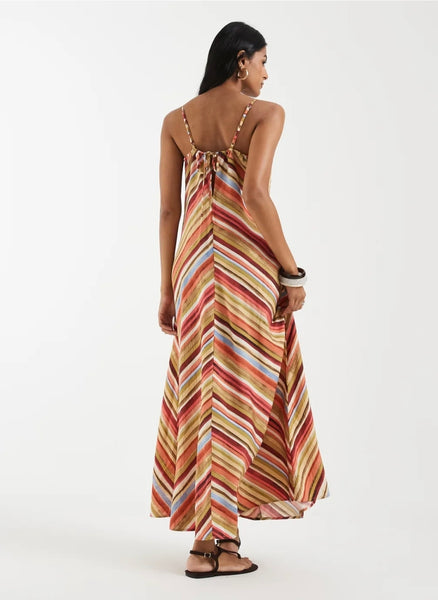 VM Striped Sleeveless Slip Maxi Dress