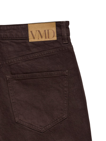 VM Tessa High Waist Wide Leg Jeans In Chocolate Brown
