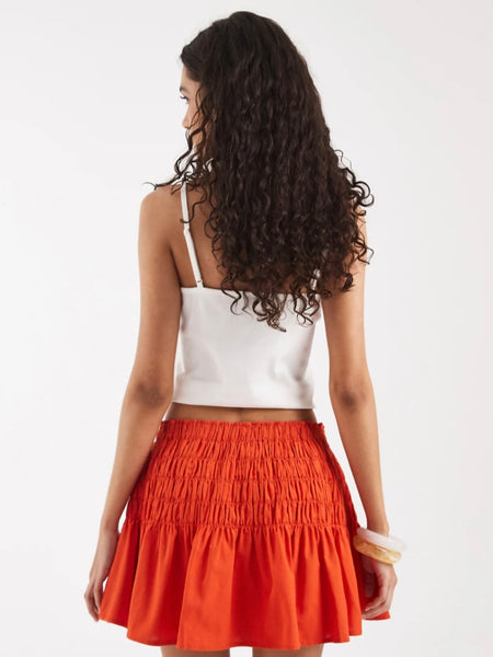 VM Smock Waist Midi Skort In Orange