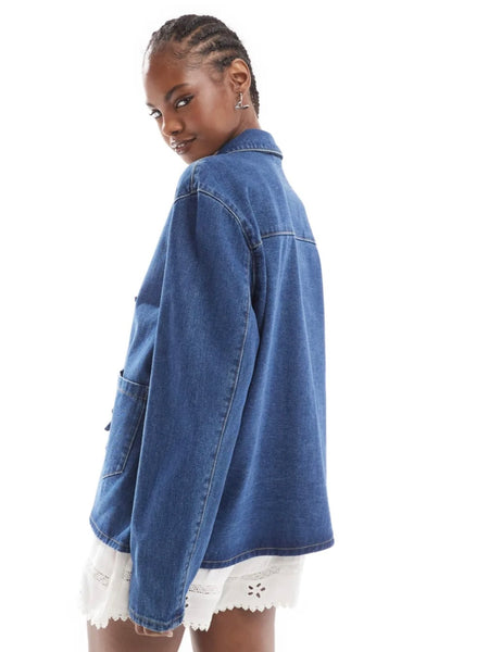 Only Tie Front Denim Jacket