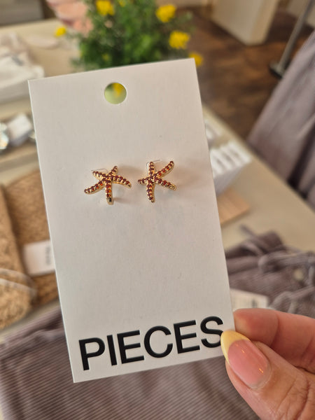 Pieces Starfish Stud Earrings In Gold
