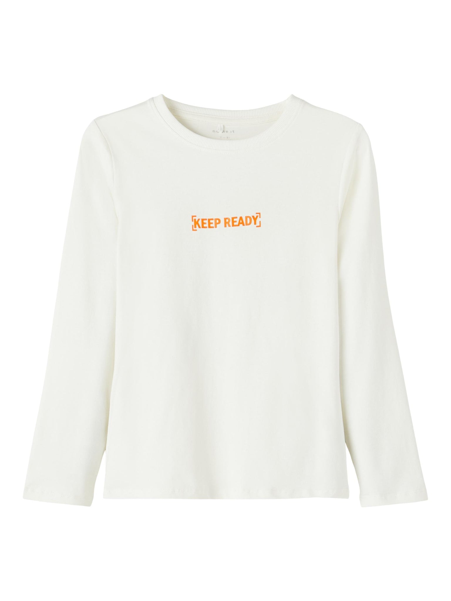 Boys Printed Back Long Sleeve Top In White