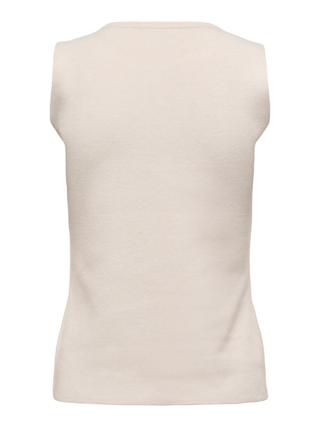 JDY Sleeveless Knit Waistcoat in Cream