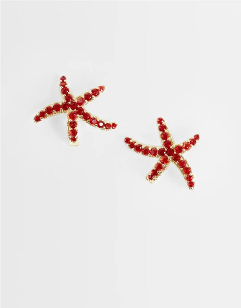 Pieces Starfish Stud Earrings In Gold