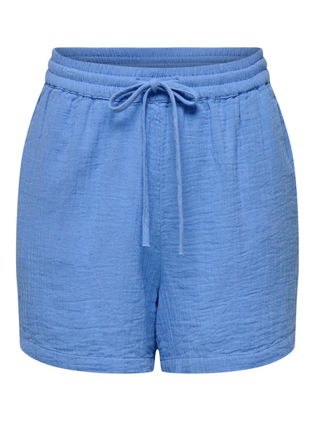 Only Cheesecloth Short Sleeve Shirt & Shorts In Blue - Co-ord