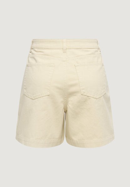 JDY High Waist Pleat Front Shorts In Beige