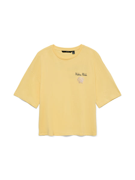 VM Short Sleeve Boxy Oversized "Aloha Cub" Tshirt In Lemon