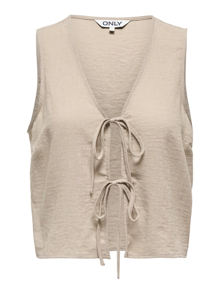 Only Tie Front Waistcoat & High Waist Ruched Front Mini Skirt Co-ord Set - Items Sold Separately