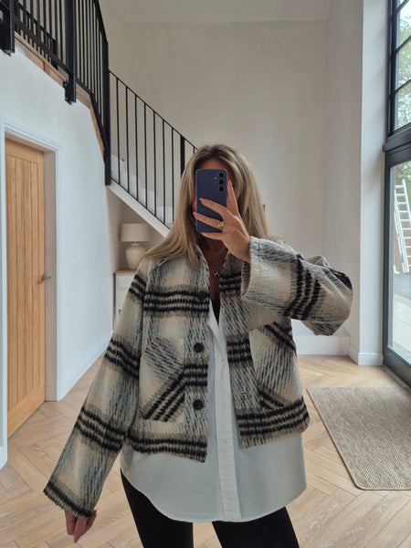Vila Button Front Checked Jacket