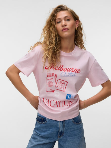 VM Oversized Melbourne Vacation Tshirt In Pink