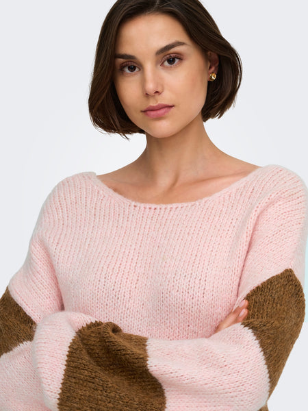 JDY Oversized Reversible Stripe Knitted Jumper