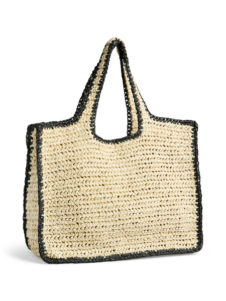 Pieces Straw Tote Bag In Natural