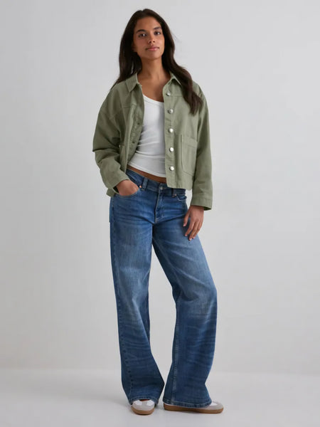 JDY Denim Jacket In Khaki