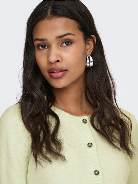 JDY Chloe Crew Neck Cardigan In Lime