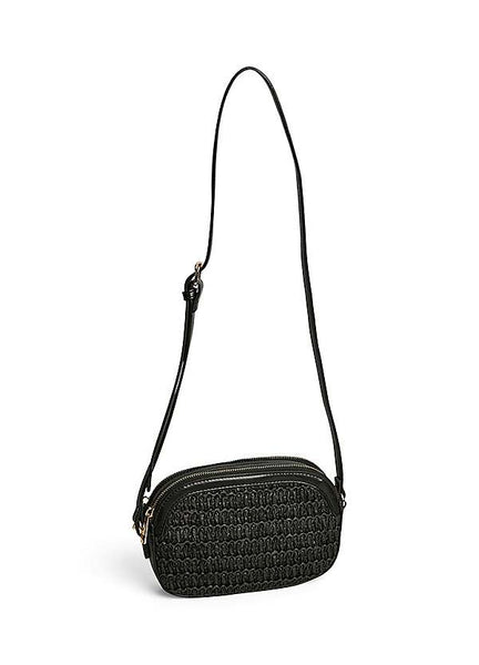 Pieces Black Woven Crossbody Bag