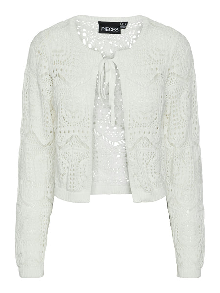 Pieces Crochet Tie Front Knitted Cardigan