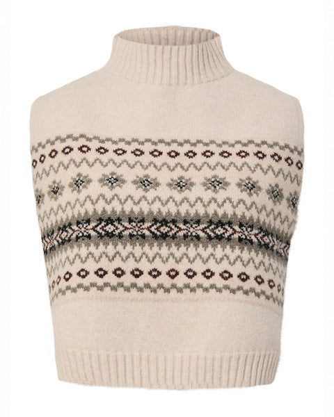 Pieces Fairisle Sleeveless Neckwarmer