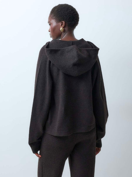 VM Knitted Wide Leg Trouser & Zip Front Hoodie Co-ord Set In Chocolate Brown - Items Sold Separately