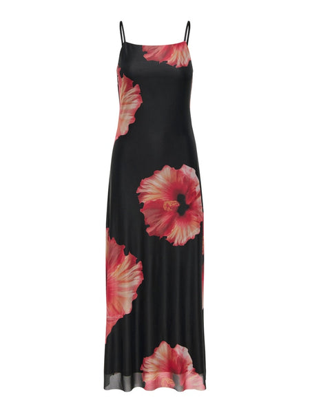 JDY Floral Mesh Sleeveless Midi Dress