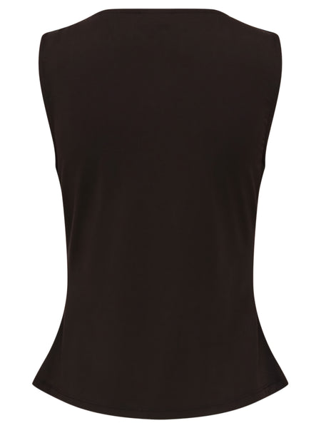 JDY Sleeveless Cowl Neck Top In Chocolate Brown