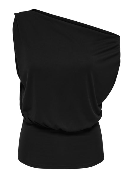JDY Sleeveless Draped Top In Black