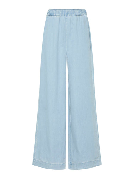 Pieces Light Blue Denim Open Back Top & Wide Leg Jeans Co-ord Set - Items Sold Separately