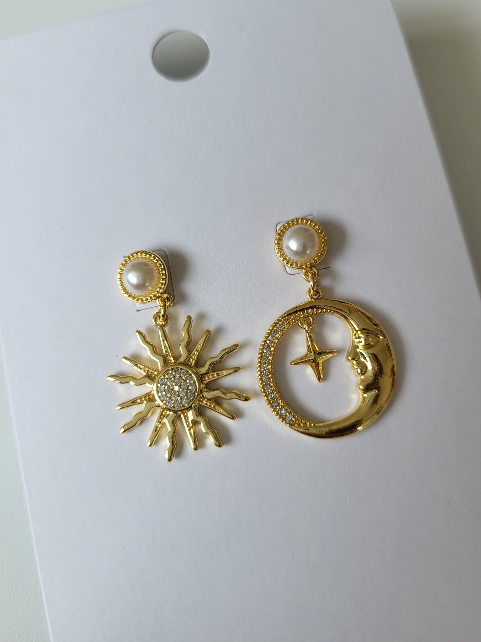 Pieces Gold Sun Drop Stud Earrings